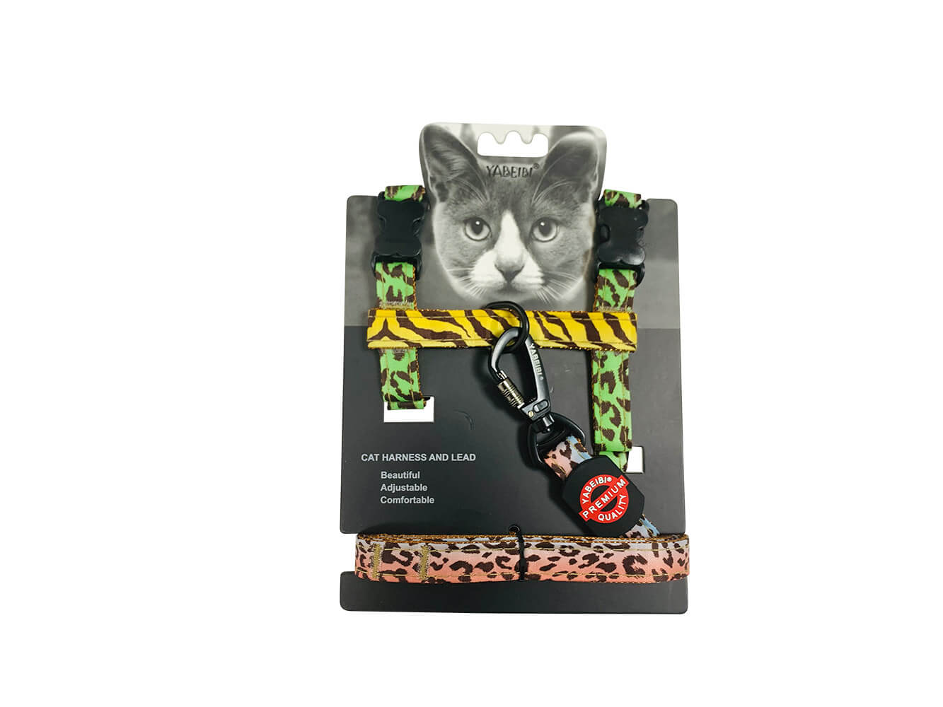 yabeibi nylon leopard colorful cat leash harness