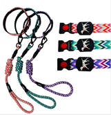 yabeibi colorful arrow round leash + 2.0 collar with foam
